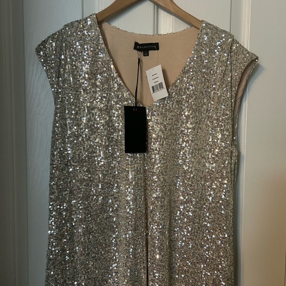 Sequin Silver Tank Top